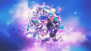 Anime characters blue purple background - a group of anime characters free wallpaper