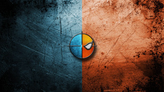 Bird logo rusted wall blue - a black bird free wallpaper