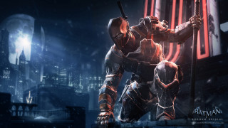 Couple people armor city night - neon free wallpaper