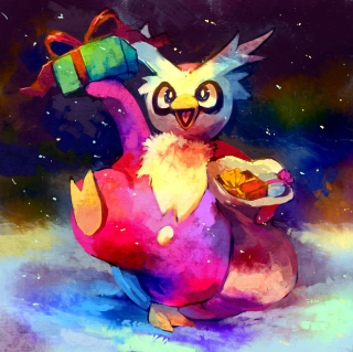 Owl holding food gift wrapped - a plate of food free wallpaper
