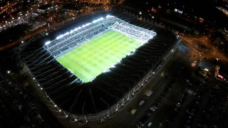 Aerial night stadium green field - aerial free wallpaper