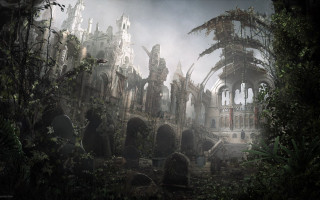 Ruined city nature bird flying 2 - cedric peyravernay free wallpaper