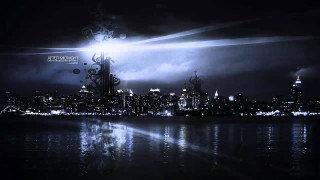 City skyline night lights water 16 - video art free wallpaper