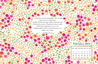 Floral calendar quote image - pointillism free wallpaper