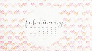 Calendar hearts february cursive writing - a calendar free wallpaper