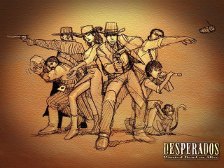 People guns hats drawing group - a drawing of a group free wallpaper