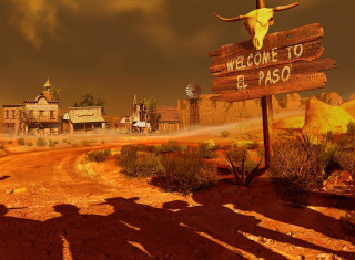 Man desert sign cow skull - a man free wallpaper for desktop