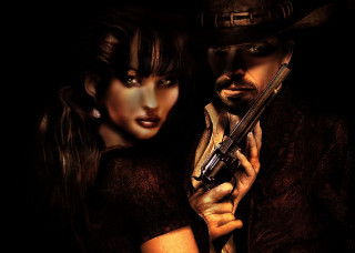 Man woman holding guns in - a man and a woman holding free wallpaper