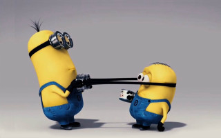 Minions playing remote control fun - a remote control free wallpaper
