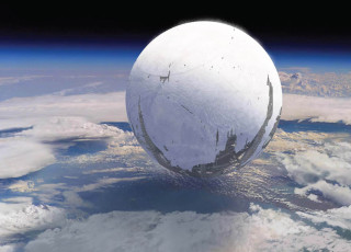 Large white object floating above - 8 k concept art free wallpaper