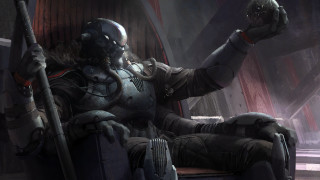 Futuristic man sitting chair metal - a chair holding free wallpaper