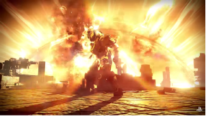 Robot explosion city man fire - huge free wallpaper