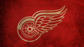 Red gold detroit wings clock - a silk screen free wallpaper