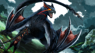 Dragon demon airborne open mouth - dragon art free wallpaper