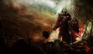 Demonic man sword dark forest - a demonic looking man free wallpaper