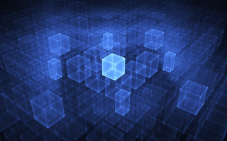 Blue background hexagonal pattern squares - ray free wallpaper