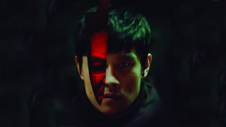 Man redface greenhair blackjacket redmask - a red face free wallpaper