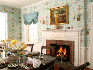 Dining room fireplace table place - dining free wallpaper