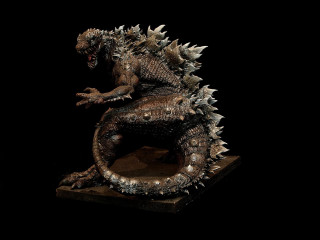 Godzilla statue wooden base black - weta digital free wallpaper