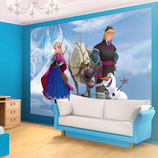 Frozen princess mural blue room - a man and a woman free wallpaper