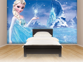 Frozen princess mural bedroom white - detail free wallpaper