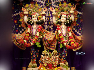 Deities statues purple background room - a statue free wallpaper