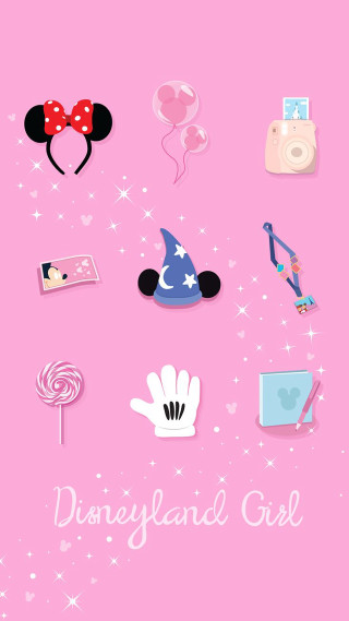 Pink background disneyland girl items - aestheticism free wallpaper