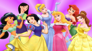 Disney princesses group pointing together - the viewer free wallpaper