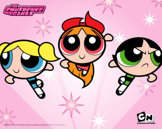 Cartoon three characters stars pink - a cartoon free wallpaper