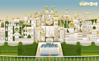 Cartoon castle gold white decorations - gold free wallpaper