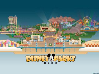 Disney park cartoon roller coaster - temporary art free wallpaper