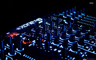 Dj mixer blue light red - video art free wallpaper