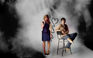 Man woman chair heart picture - a chair in front free wallpaper