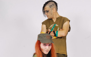 Mohawk redhair makeup strangehead man - dieselpunk free wallpaper