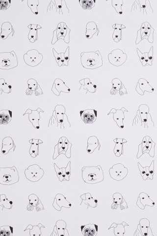 White background dogs drawn sides - paper free wallpaper