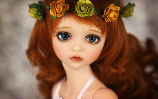 Doll long red hair flower - long red hair free wallpaper