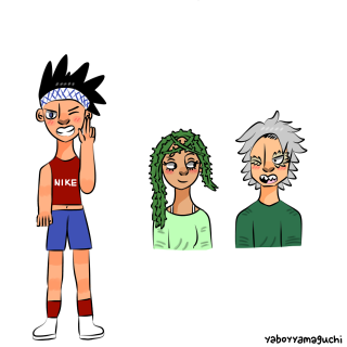 Cartoon man woman hair styles - digital art free wallpaper