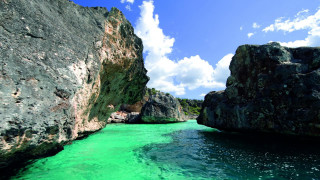 Water rocks sky blue clouds - felipe seade free wallpaper