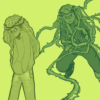 Man woman snake hair drawing - a drawing of a man and a woman free wallpaper