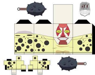 Clown paper model knife cut - cubism free wallpaper