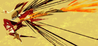 Bird long tail flying orange - action painting free wallpaper