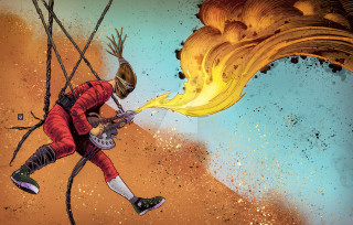 Firefighter fireball astronaut constellation galaxy - extreme illustration free wallpaper