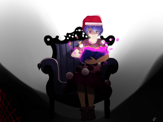 Woman chair book santa hat - a chair free wallpaper for desktop