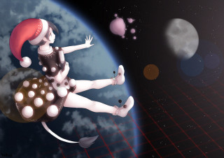 Woman dress flying red hat - a red hat free wallpaper