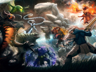 Group people field sword demon - brom free wallpaper