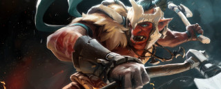 Demon character horned head axe - a demon like face free wallpaper
