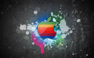 Apple logo paint splatters splashes - dahlov ipcar free wallpaper