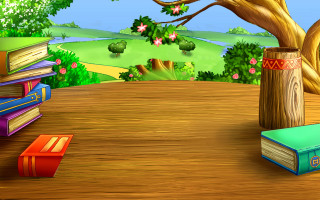 Cartoon tree books bag ground 3 - new objectivity free wallpaper