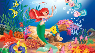 Mermaid colored fish ocean bubbles - colored free wallpaper