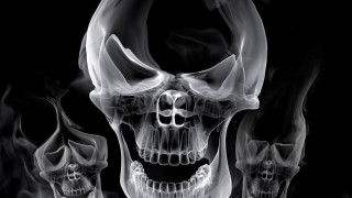 Skull cigarette smoke mouth illustration - damien hirst free wallpaper